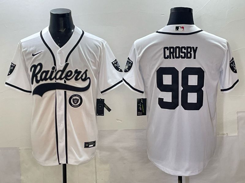 Men 2025 Oakland Raiders #98 Crosby white 3th generation Joint Name Nike Limited NFL Jersey style 006